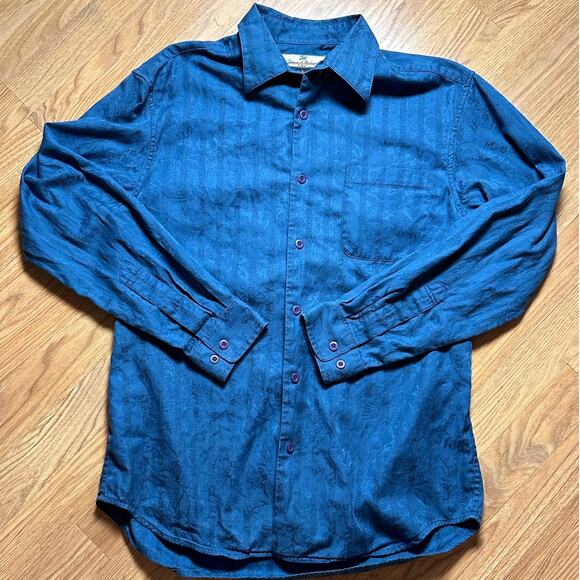 Small Vintage Tommy Bahamas Floral Hawaiian Button Down - Picture 1 of 4